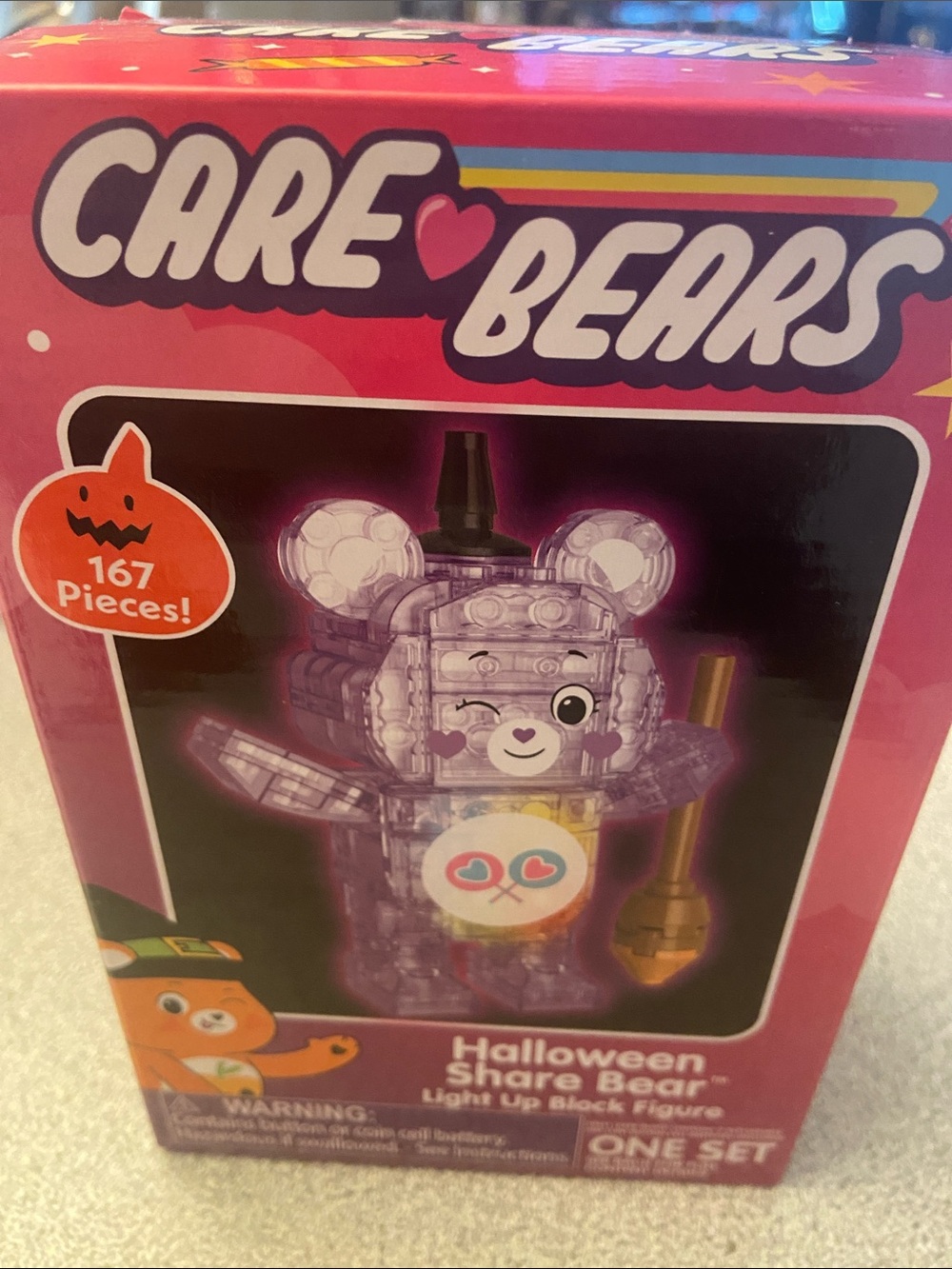 Care Bears Purple Share Bear Light-Up Figure with Pink Accents